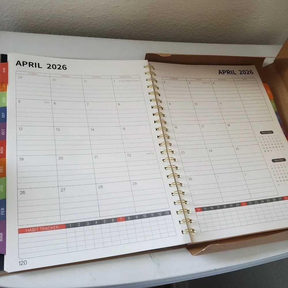 2025-2026 Academic Planner Spiral Bound Weekly Monthly w/ Stickers Blue Science